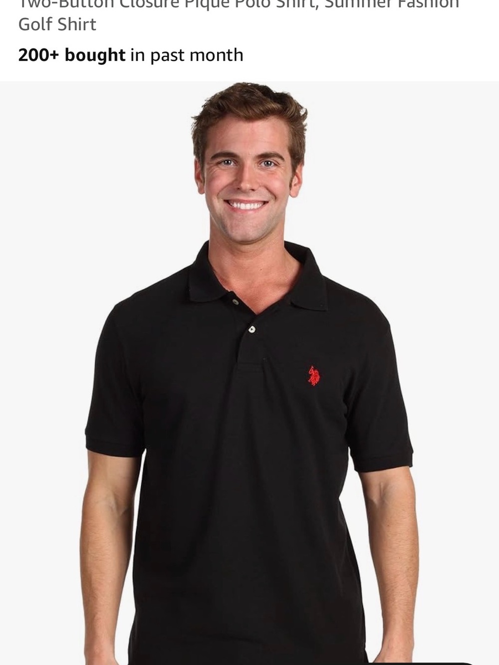 U.S. Polo Assn. Black Polo with Red Embroidered Logo